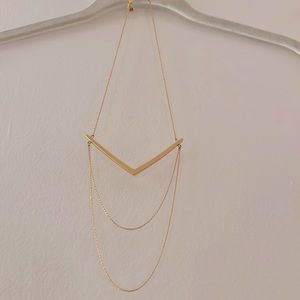 Madewell Gold V Bar Necklace